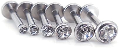 1.5mm-4mm Triple Forward Helix Bezel Set Clear CZ Tragus 316L Surgical Steel Cartilage Bar Piercing 16g