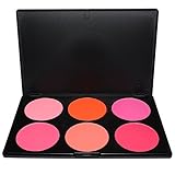 RoseFlower Pro 6 Colors Large Powder Blush/Blusher Makeup Palette Cosemetic Contouring Kit - Ideal for Professional and Daily Use