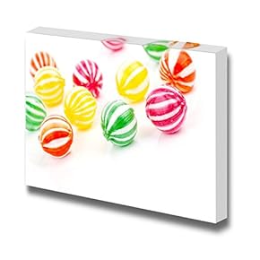 Canvas Prints Wall Art - Colored Round Candies/Sweets | Modern Wall Decor/Home Decoration Stretched Gallery Canvas Wrap Giclee Print & Ready to Hang - 12" x 18"