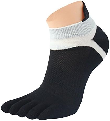 QIGUANDZ Men Mesh Low Cut Athletic Toe Socks Five Finger No Show Mesh Wicking Running Socks