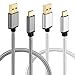 Galaxy S9/S8 Plus Charger, HI-CABLE 2-Pack (3ft) Nylon Braided Fast Charging Cord, USB C/Type C Charger Cable for Samsung Galaxy S9/S8/Note 8, LG V30 V20 G6 G5, Google Pixel, Nexus 5X 6P (Gray,Silver)