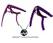Guitar Capo (2 Pack) for Acoustic Guitars, Ukulele, Banjo, Mandolin, Bass - Made of Ultra Lightweight Aluminum Metal (1.2 oz!) for 6 & 12 String Instruments - Nordic Essentials (Pink+Purple)