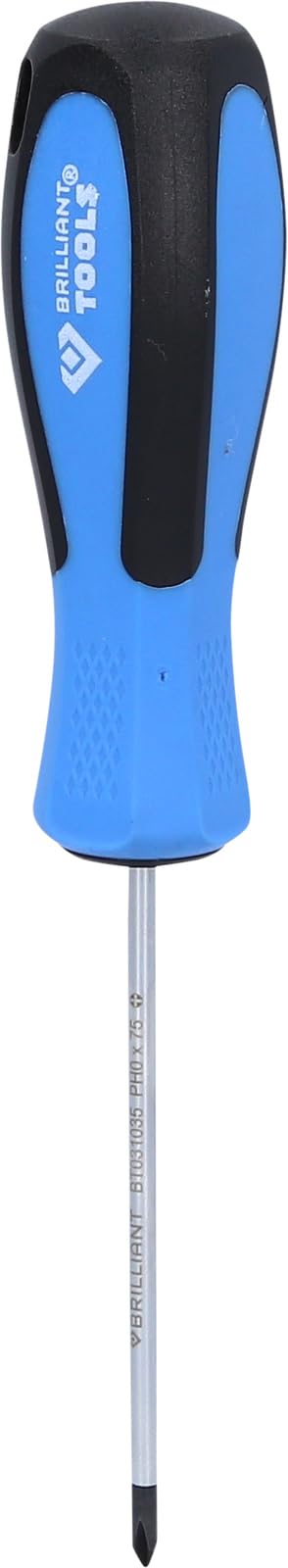 BRILLIANT TOOLS BT031035 Phillips Screwdriver PH0 x 75 mm [Powered by KS Tools]