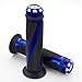 Astra Depot 2pcs Universal Blue Motorcycle Grips with Billet Aluminum Bar End Cap Plug Slider For 7/8