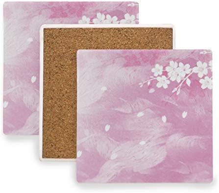 Amazon コースター 珪藻土 ピンク 桜 さくら 花柄 可愛い かわいい おしゃれ 吸水 おしゃれ エコ素材 茶パッド 断熱パッド コップ敷き ドリンク コーヒー 茶托 滑り止め 吸水 速乾 2枚セット 角丸型 角 角型 木製 コルク 方形 コースター オンライン通販