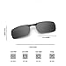 Laura Fairy Polarized Clip-on Sunglasses for Women Men, Rectangle Anti-UV 400 Lens Flexible Clip on Eyeglasses (A-black, 55)