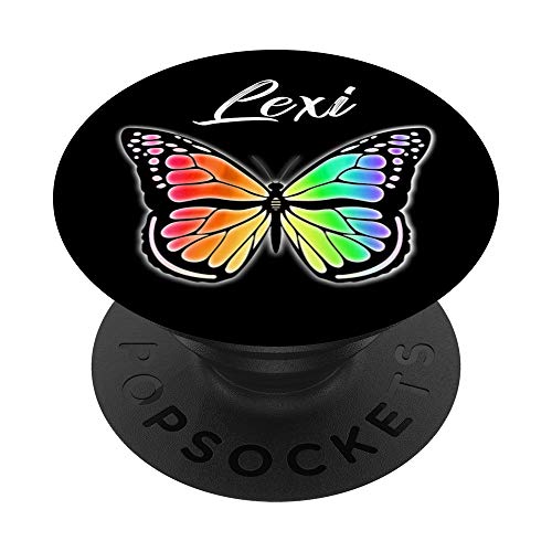 Lexi Gift Butterfly Rainbow Watercolor Name Lexi PopSockets PopGrip: Swappable…