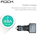 Car Charger, Rock® 4.8A 3 USB Ports Metal Shell LED Light Raid Car Charger Auto Adapter for iPhone 7/7 Plus/6s/6s Plus/6/6Plus/5s/5, iPad, Samsung Galaxy, Nexus, Smart Phones, Tablets and More – Gold