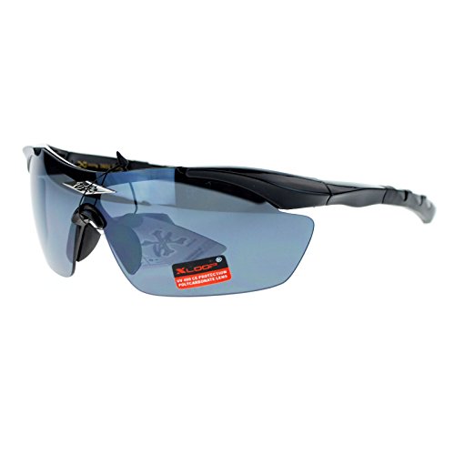 X loop shield baseball rimless half rim sport sunglasses black
