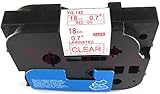 Red on Clear Label Tape Compatible for Brother TZ TZe 142 TZe-142 TZ-142 18mm 8m 0.7”x26.2'