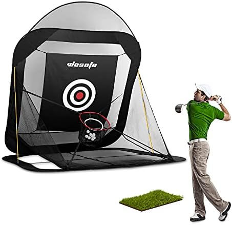 Golf Practice Nets for Backyard Driving Indoor and Outdoor Hitting Net with Chipping Target Pocket and Carry Bag Home Range Training Aids Ball Swing Golfing Accuracy Automatic Ball Return System Golf Practice Nets for Backyard Driving Indoor and Outdoor Hitting Net with Chipping Target Pocket and Carry Bag Home Range Training Aids Ball Swing Golfing Accuracy Automatic Ball Return System