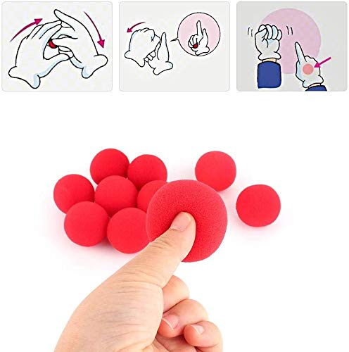HEEPDD Magic Sponge Balls, Red, Soft Foam Material, 10 Piece Set, Comedy Trick Props for Halloween Party, 4.5 cm Diameter