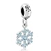 LovelyJewelry Snowflake Charms Synthetic Crystal Dangle Spacer Bead For Bracelets (Snowflake 3)