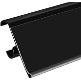 100 Pack Shelf Label Strip Sign Holders for 24&rdquo;L Double Wire Cooler Shelves | Snap On 1.25&rdquo;H Shelf Strip Price Tag Holder for 7/8&rdquo;H Wire Freezer and Cooler Shelves, Clear Plastic Front/Black Back