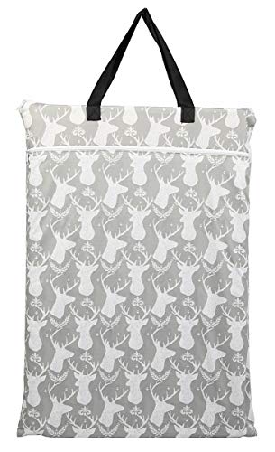Large Hanging Wet/Dry Cloth Diaper Pail Bag for Reusable Diapers or Laundry (Deer Head) - Thumbnail 3