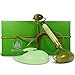 Best Anti-Aging Jade Roller Massager With Green Silicone Cleansing Brush for Face and Neck Rejuvenation and Body Relaxation, 100% Real Natural Jade, Double Roller Balls in Beautiful Handmade Box