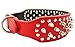 Dogs Kingdom Red Faux Leather Spiked Studded Dog Collar 2