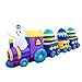 Holidayana 12 Foot Inflatable Easter Bunny Train Decoration with Engine and 3 Cars, Includes Built-in Bulbs, Tie-Down Points, and Powerful Built in Fan