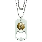 Keep Calm And Drink Tea Teapot Dog Tag Bottle Opener