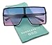 Big XL Large Oversized Super Flat Top Square Two Tone Color Fashion Sunglasses (Black/Purple Pink Lens, 69)