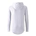 UNRESTRAINED Mens Hipster Longline Hooded Side Zipper T Shirt White M