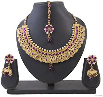 Indian Necklace Jewelry Set Bollywood Fashion Bridal Artistically Gold Classy For Women