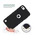 Case for iPod Touch 2019, iPod Touch 2020, New iPod Touch 7th 6th 5th Generation - CheerShare Protective iPod Touch Case Silicone Shockproof High Impact Layered Cover for iPod (Black+Black)