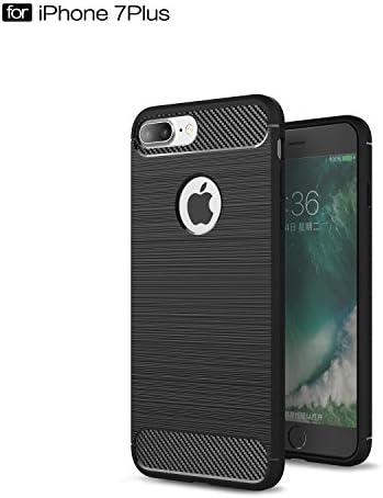 iPhone 8 Plus &amp; iPhone 7 Plus Case, Carbon Fiber Design Shock Absorption Protective Dual Layer Military-Grade Defender Case for iPhone 8 Plus &amp; iPhone 7 Plus (Black)