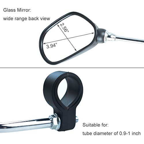 ELCYCO Bike Mirrors Mountain Bike Handlebars Mount Adjustable & Rotatable 360 Glass Bicycle Rearview Mirror