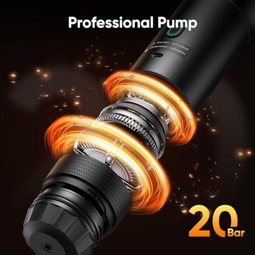 Portable Electric Espresso Machine, 3 in 1 Portable Coffee Machine, 5 Minutes Self-Heating, with USB-C Compatible with Small Capsules, Large Capsules, Ground Coffee
