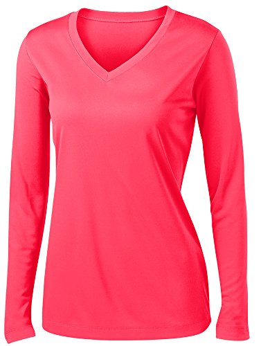 Ladies Long Sleeve Moisture Wicking Athletic Shirts Sizes XS-4XL HOTCRL-M