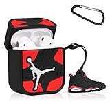 Gift-Hero Compatible with Airpods 1&2 Soft Silicone Cute Case, 3D Fun Luxury Funny Cool Designer Kits Character Skin Fashion Stylish Chic Cover for Girls Boys Kids Men Teens Air pods(Red Flying Shoes)