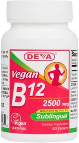 Deva Vegan Vitamins Sublingual B12 - 2500 mcg - 90 Tablets