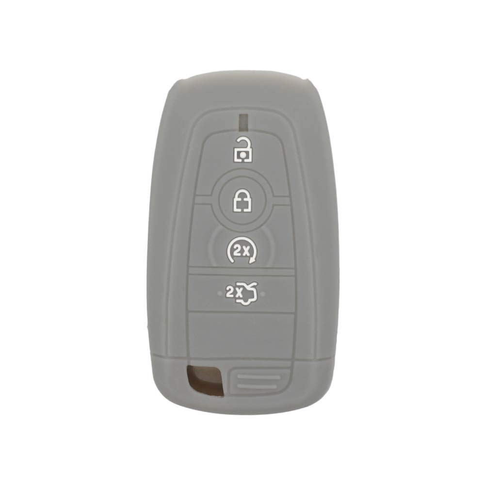 BROVACS Silicone Cover Protector Case Holder Skin Jacket Compatible with FORD 4 Button Smart Remote Key Fob CV4710 Grey