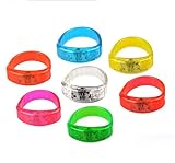 Voice Activated Sound Control LED Flashing Bracelet Wristband Bangle for Night Pub Bar Disco Party 5 Pack