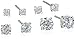 Amazon Collection Sterling Silver AAA Cubic Zirconia Round Earrings Four-Pair Set