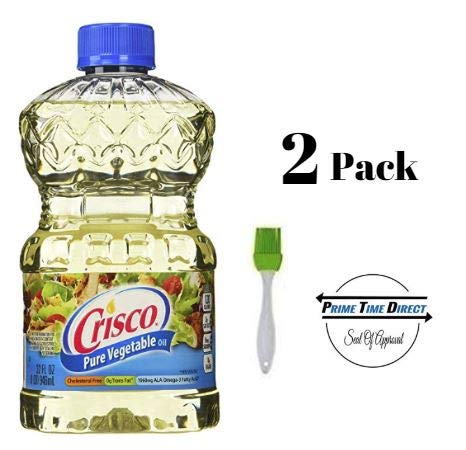 Crisco Pure Vegetable Oil, 32 Ounce (2 pack) with Silicone Basting Brush in a Prime Time Direct Sealed Bag - Thumbnail 2