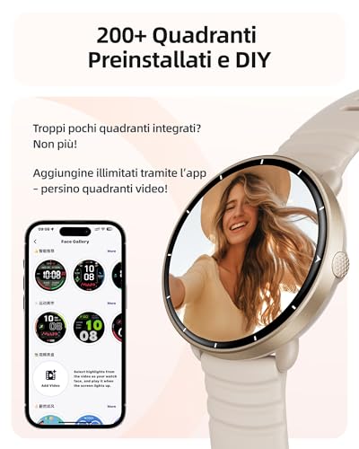 Parsonver Built-in GPS Smartwatch, 5 ATM Waterproof Swimming Watch for Pool/Outdoor Water, Fitness Watch with AMOLED Display, 100+ Sports, Heart Rate, Sleep (French Grey, 42 mm)