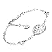 Billie Bijoux Women 925 Sterling Silver Tree of Life Heart Charms Adjustable Bracelet White Gold Plated Women Best Gift for Mother's Day