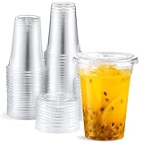 Eupako 9 oz Plastic Cups with Lids 100