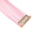 SWACC 12 Pcs Multi-Colors Party Highlights Clip on in Hair Extensions Colored Hair Streak Synthetic Hairpieces (22-Inch Straight, 6 Pcs Light Pink + 6 Pcs Purple)thumb 2