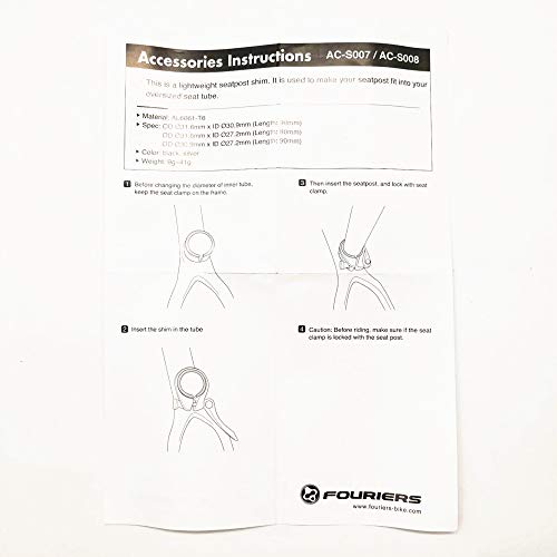 Fouriers Seatpost Shims 31.6mm to 30.9mm Bicycle Seat Adapder Reducing Sleeve Shim for Mountain Bike Seat Post Tube Shims - Thumbnail 3