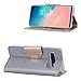 ProCase Galaxy S10 Wallet Case for Women, PU Leather Flip Folio Kickstand Case with Card Holder Wristlet Hand Strap, Folding Cover for S10 2019 -Grey