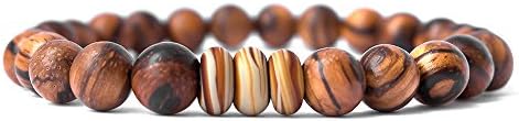 Live Allure Handmade Natural Tibetan Mala Wood Bead Bracelet - Bangle Wrist Jewelry for Men and Women - Designed by (Brown wood)