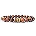 Handmade Wood Bead Wrist Bangle Jewelry Bracelet for Men and Women - Designed by Live Allure (Brown wood)