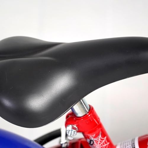 Bicicleta Infantil Spider Menino Aranha Aro 16 Azul Quadro em Aço Carbono, Com Rodinhas de Treinamento, Para 4-7 Anos, Capacidade 30kg