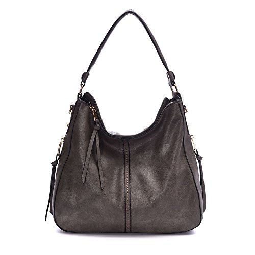 Gray Hobo Bag. Women Hobo Bags Oversized Leather Handbags PU Crossbody