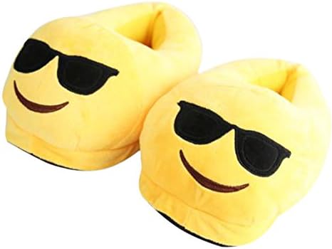 Emoji Cute Cartoon Slippers-Warm Cozy Soft and Funny Comfort-Unisex Home Shoes (glasses)