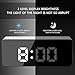 Alarm Clock Large Digital LED Display Portable Modern Battery Operated Mirror Clock USB Powered Smart Snooze Multi-Function Time Temperature Fits for Office Bedroom Dormitory Travel (White)