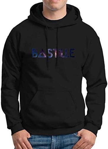 Bastille Logo Nebula Galaxy Unisex Hoodie Black Size 2XL